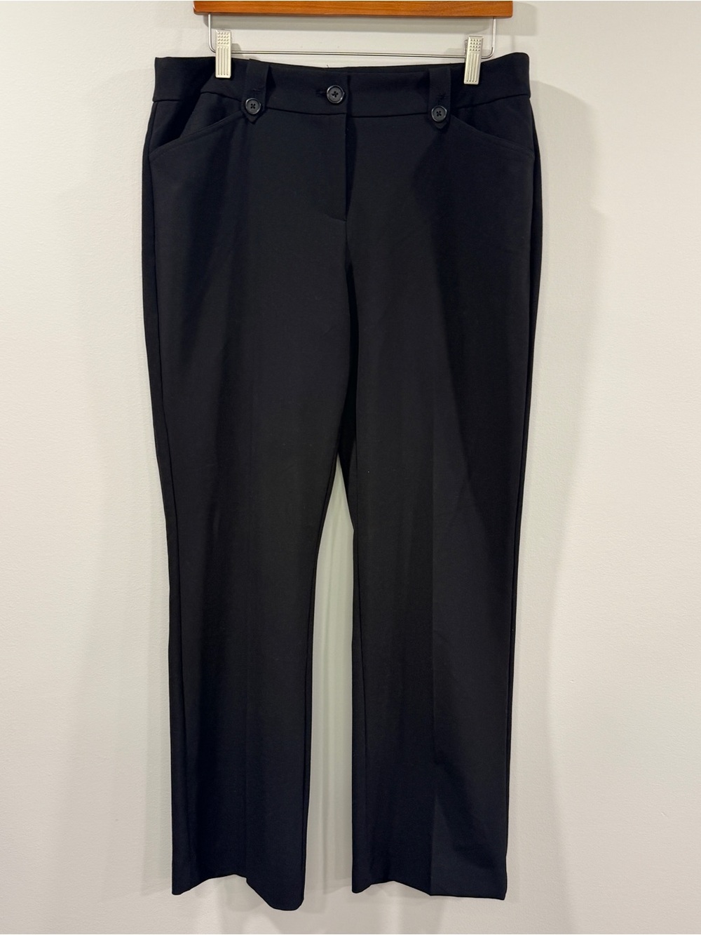 Nine West Womens Black Straight-Leg Dress Trousers Size 12P